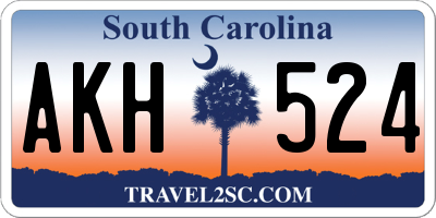 SC license plate AKH524
