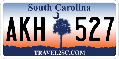 SC license plate AKH527
