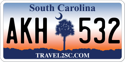 SC license plate AKH532