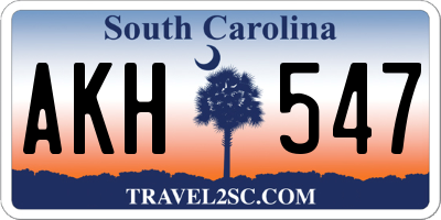 SC license plate AKH547