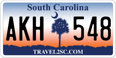 SC license plate AKH548