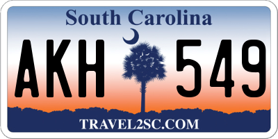 SC license plate AKH549