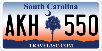 SC license plate AKH550