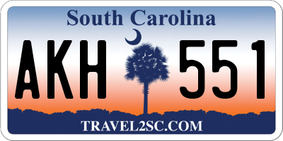 SC license plate AKH551
