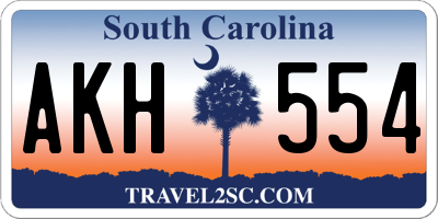SC license plate AKH554