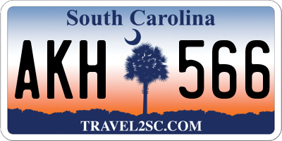 SC license plate AKH566