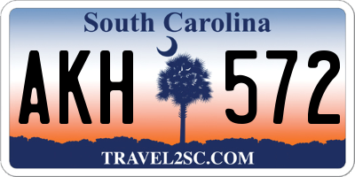 SC license plate AKH572
