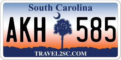 SC license plate AKH585