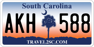 SC license plate AKH588