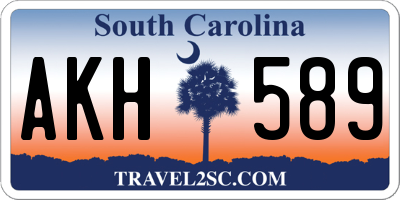 SC license plate AKH589