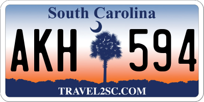 SC license plate AKH594