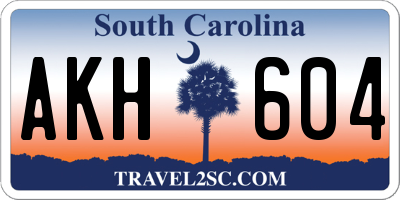 SC license plate AKH604
