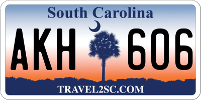 SC license plate AKH606