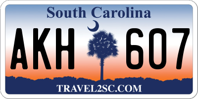SC license plate AKH607