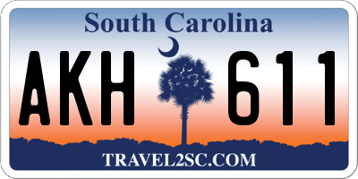 SC license plate AKH611
