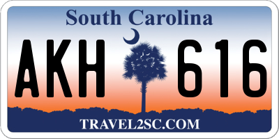 SC license plate AKH616