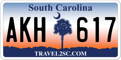 SC license plate AKH617