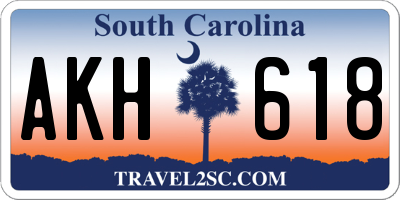 SC license plate AKH618