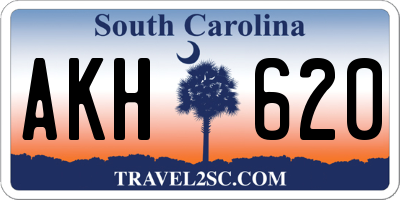 SC license plate AKH620