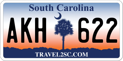 SC license plate AKH622