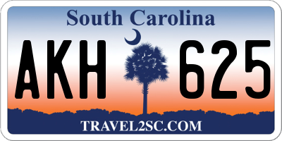 SC license plate AKH625