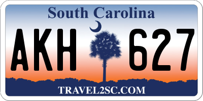 SC license plate AKH627