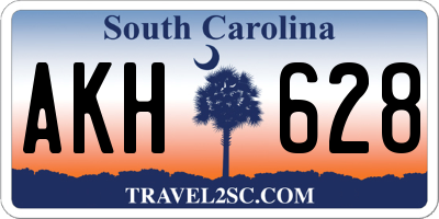 SC license plate AKH628