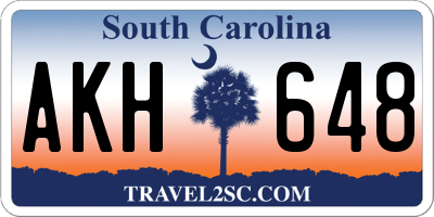 SC license plate AKH648