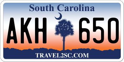SC license plate AKH650