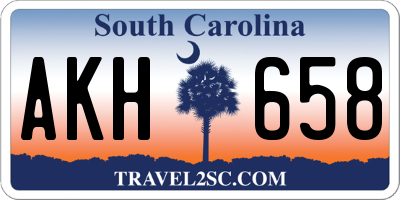 SC license plate AKH658