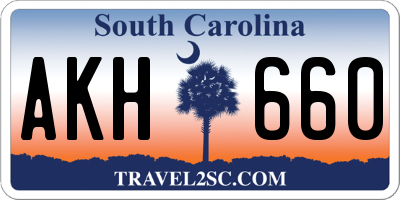 SC license plate AKH660