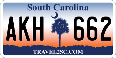 SC license plate AKH662