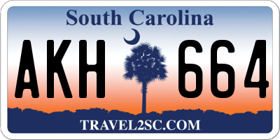 SC license plate AKH664