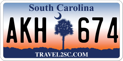 SC license plate AKH674