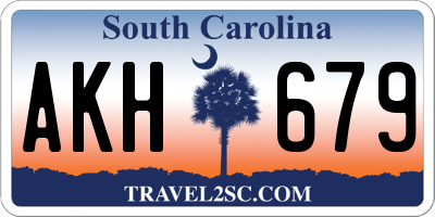 SC license plate AKH679