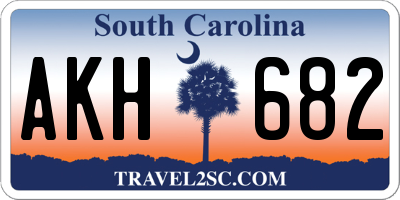 SC license plate AKH682