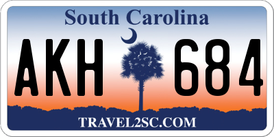 SC license plate AKH684