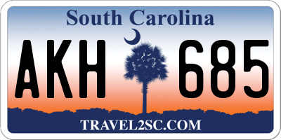 SC license plate AKH685