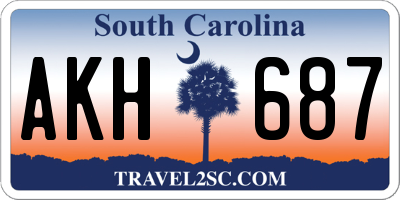 SC license plate AKH687