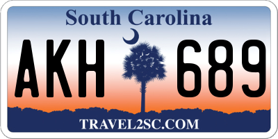 SC license plate AKH689