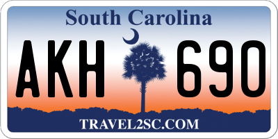 SC license plate AKH690