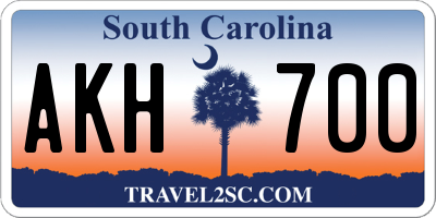 SC license plate AKH700