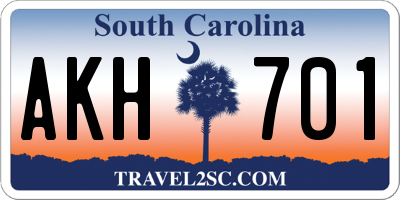 SC license plate AKH701