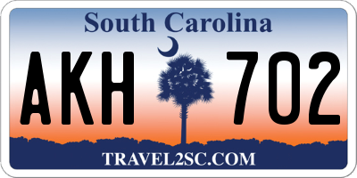 SC license plate AKH702