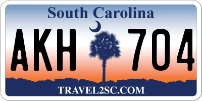 SC license plate AKH704