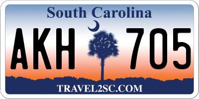 SC license plate AKH705