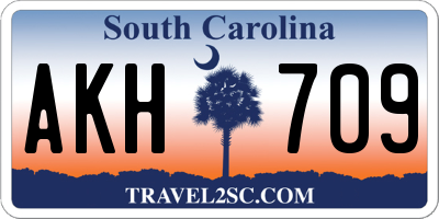 SC license plate AKH709