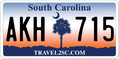 SC license plate AKH715