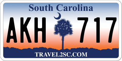 SC license plate AKH717