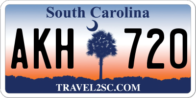 SC license plate AKH720